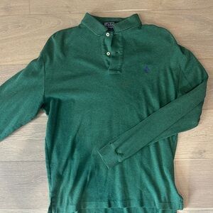 Polo by Ralph Lauren Men's Forest Green Long Sleeve Polo